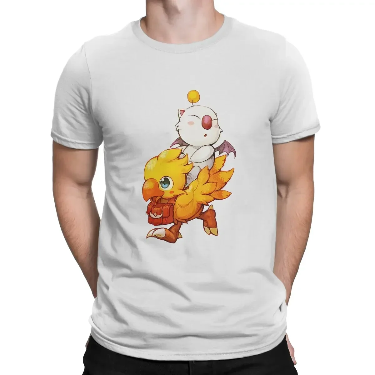 Vintage Fashion Summer Polyester Streetwear Harajuku T Shirt men clothing Final Fantasy Chocobo Moogle Tshirt Graphic Men Tops