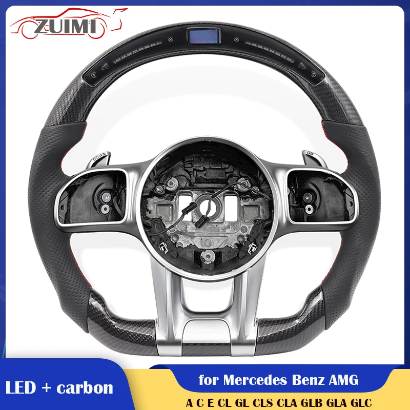 

LED Carbon Fiber Steering Wheel for Mercedes Benz AMG A C E CL GL C E CLS CLA A GLB GLA GLC W204 W205 W213 W212 W220 W221 W222