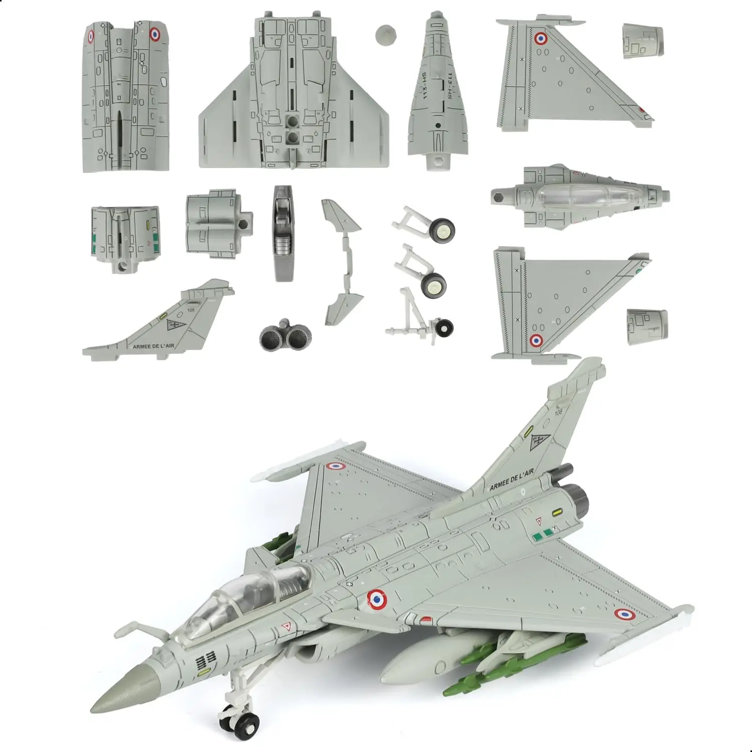 

1:72 Scale RAFALE Fighter Jet Quick Assembly Model Kit, Plastic RAFALE Fun Toy Airplane Assembly Model with Stand Gift Suitable