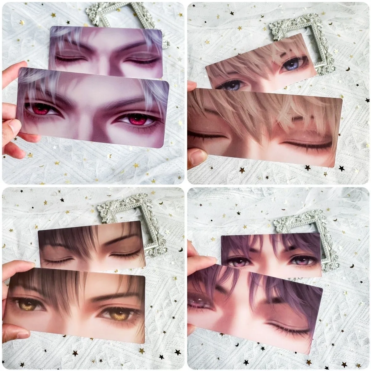 

Anime Love and Deepspace Sylus Zayne Rafayel Xavier Cosplay Cartoon Eye Strip Change Cards Raster Card Fiche Bookmark Xmas Gifts