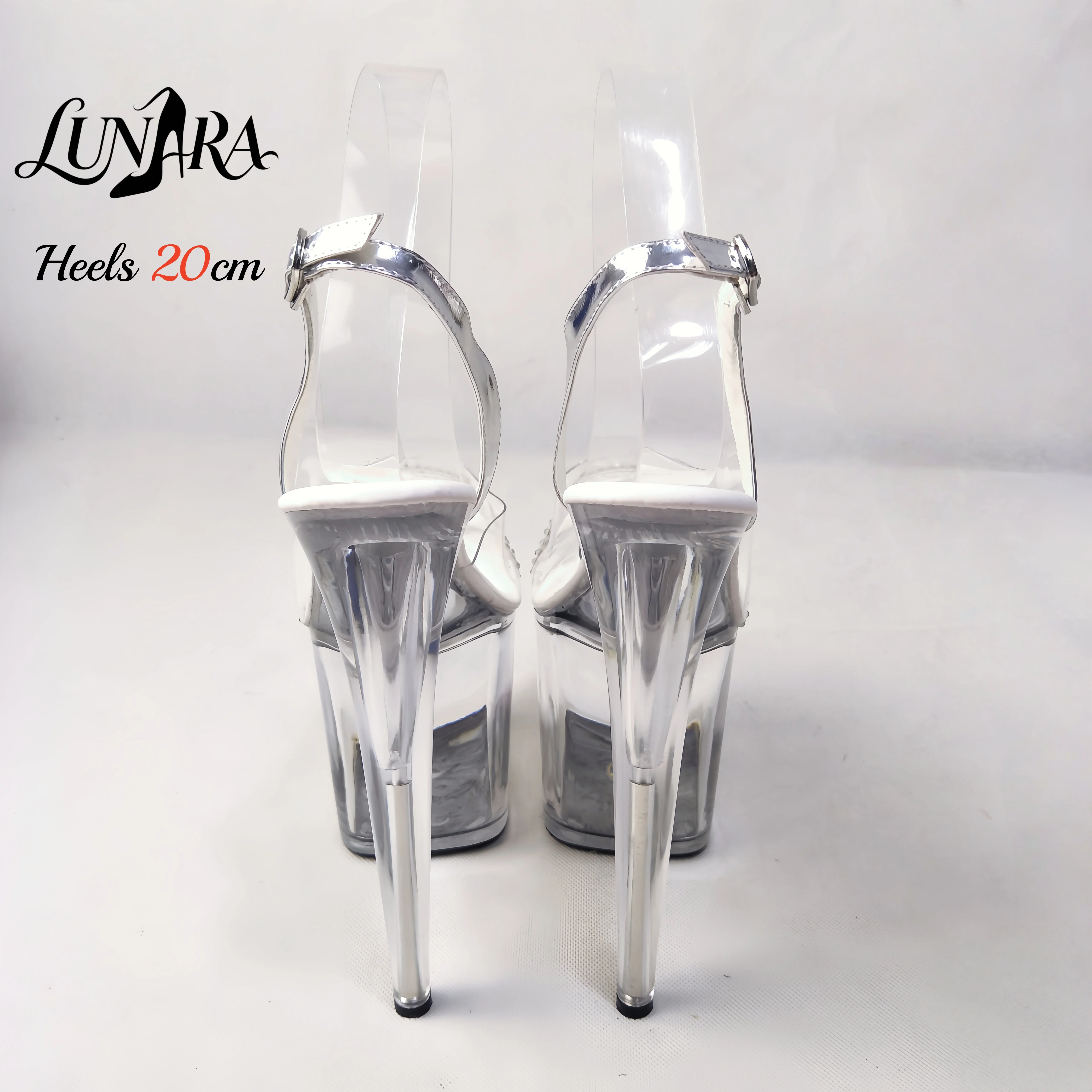 Womens 20cm/8Inch Clear Rhines - огляд і ціна Clear Strap Heel