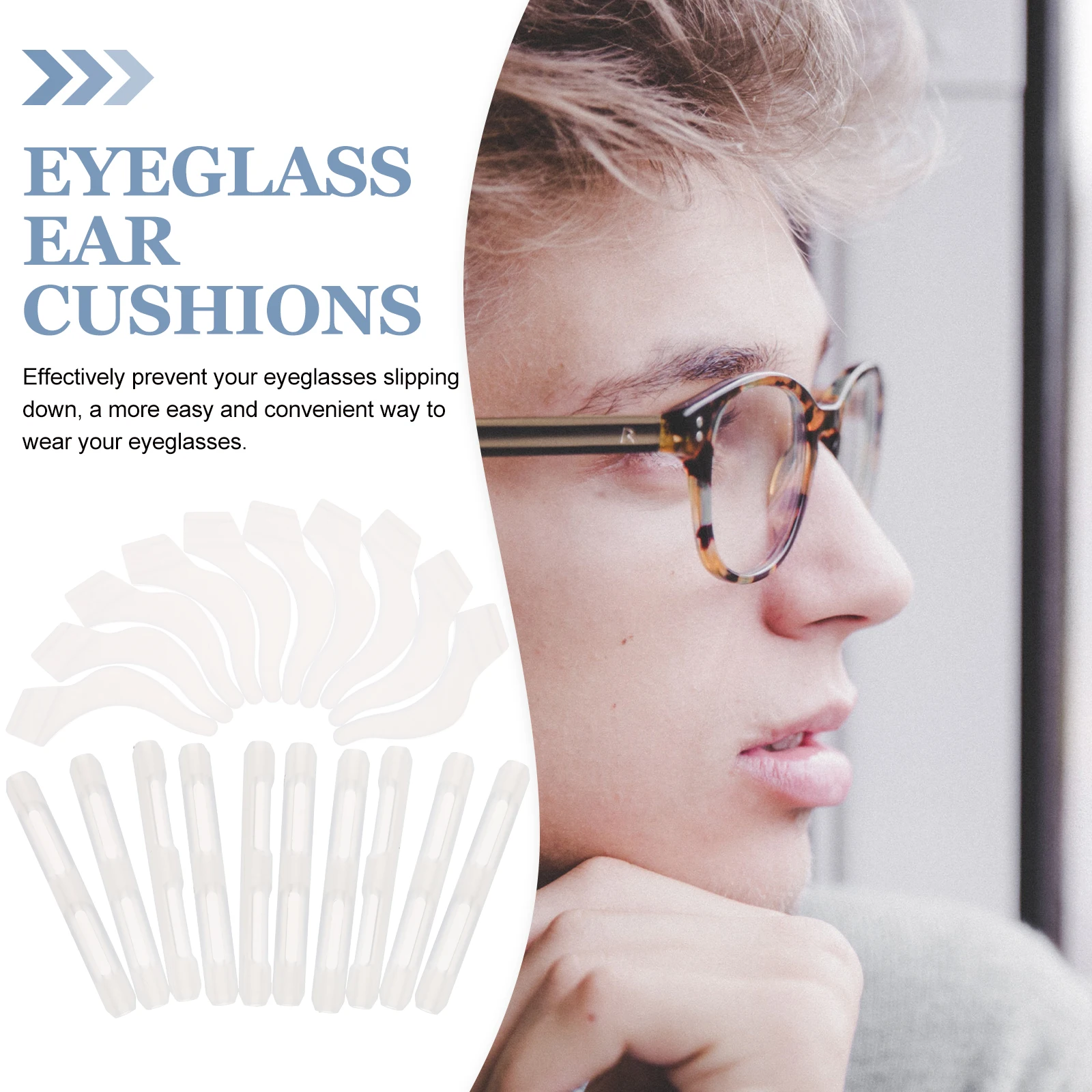 

Anti slip Eyeglass Ear Cushions Silicone Retainers Grip For Glasses Temple Tips Wide Uses Yoga Running Climbing Riding