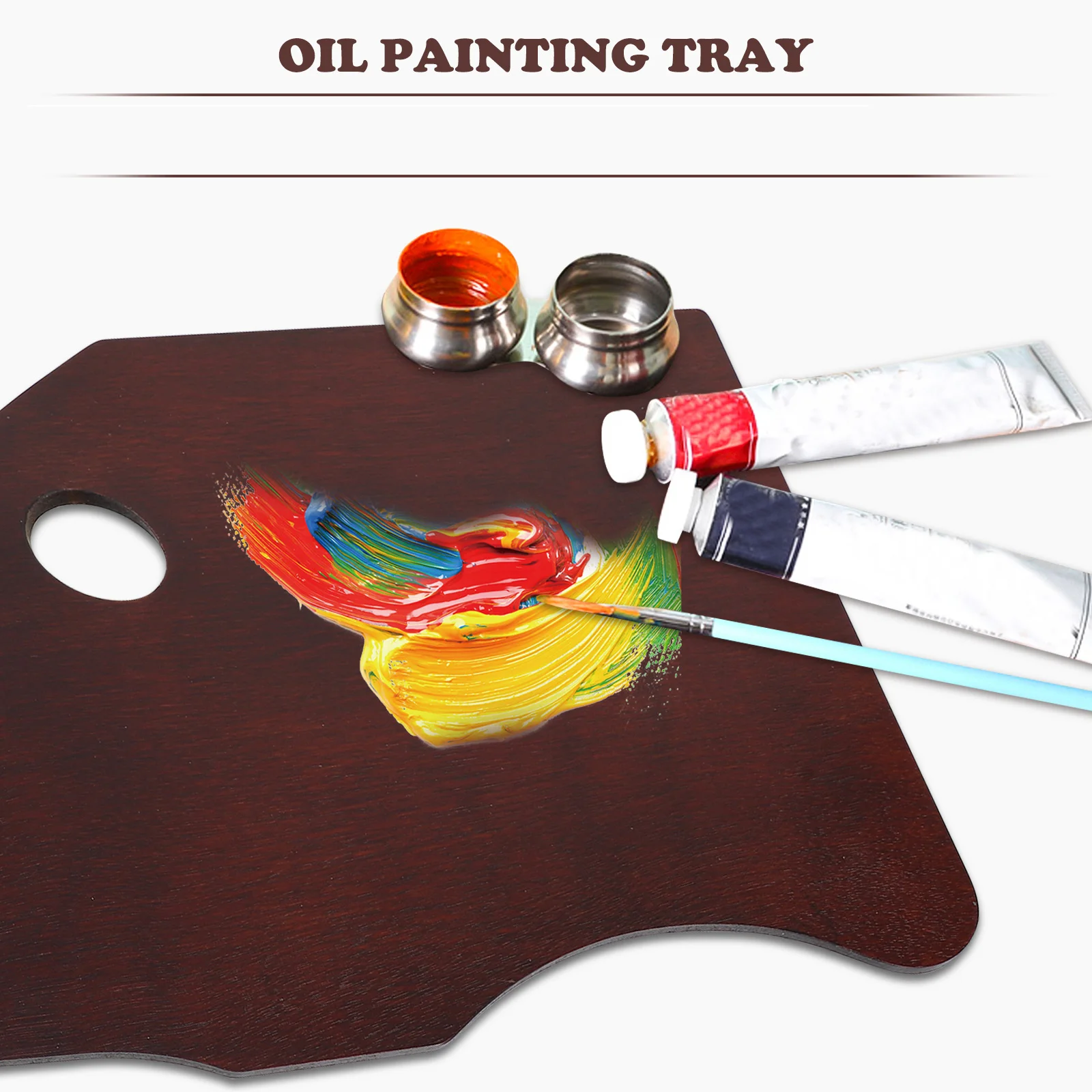 

1pc Wooden Tray Color Mixer, Durable Lightweight Art Mixing Board, Ideal Gift For Painting Lovers, Oil Painting Tools