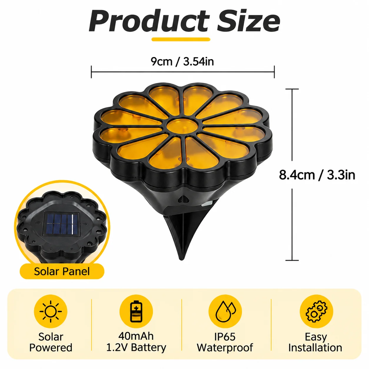 Solar‑Powered Daisy Flower Solar Lawn Lights Waterproof Decor Ground Stake Lamps for Garden Yard Patio Landscape Atmosphere Deco