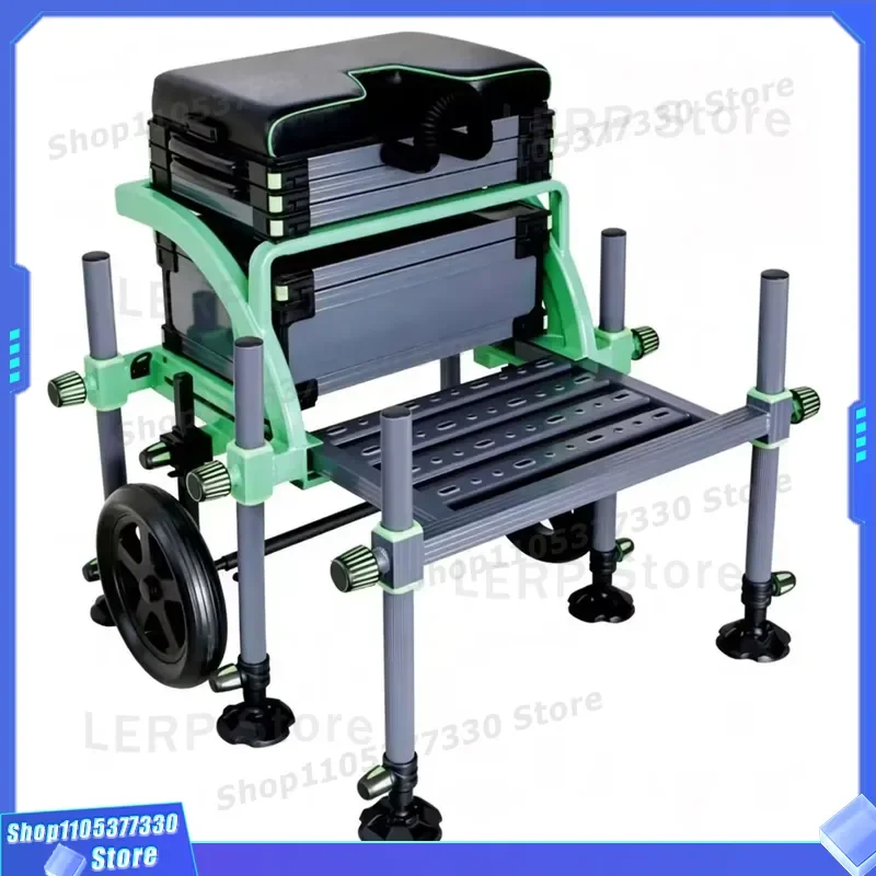 Aluminum Fishing Seat Box with Feeder Toolbox Multiple Designs Different Models for Angler Storage Portable Tackle Container