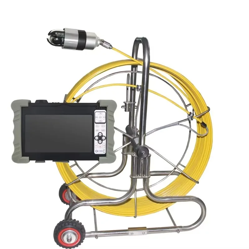 Portable Industrial Plumbing Sewer Duct Drain Pipe Video Inspection Borescope  Push Rod Camera System