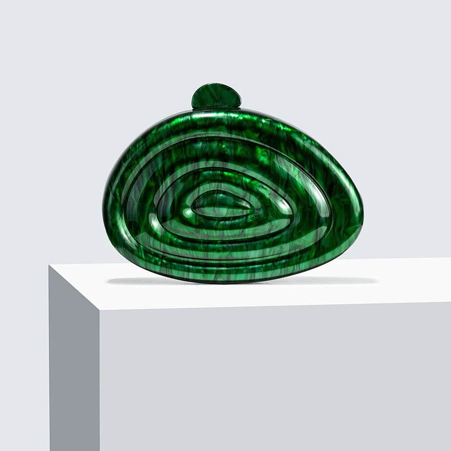 

Shell Shape Clutch Bag Irregular Acrylic Dinner Bags Women Wedding Evening Party Cute Color Purse Handbags Chain Shoulder Bags