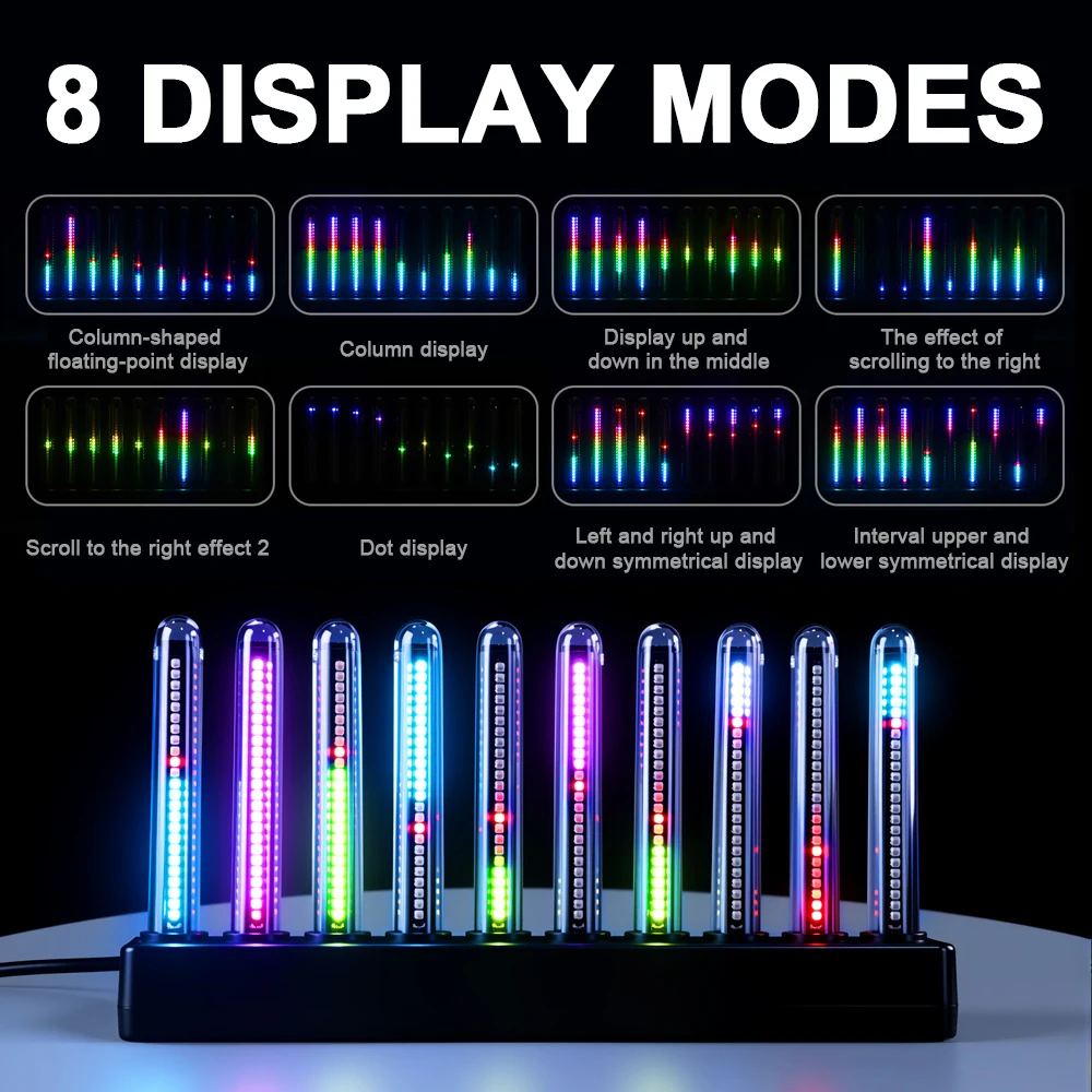LED Sound Control Music Spectrum Light DIY Electronic Kit Full-Color LEDs RGB Rhythm Light Multi-Mode High-Sensitivity Pickup