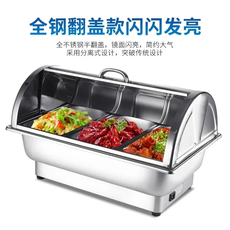 Electric heating stainless steel buffet stove - With visible flip cover. Buffet stove. Thickened insulation pot Insulation table