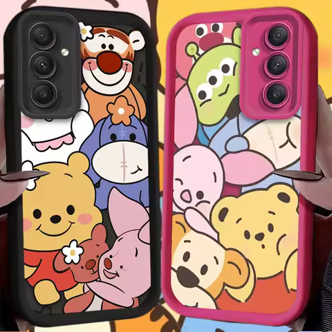 Cute Disney Winnie the Pooh Case for Samsung Galaxy A55 A35 A25 A15 A05 A05S 5G A24 A13 A23 A12 A22 A32 A52 A52S A71 A72 A51 4G