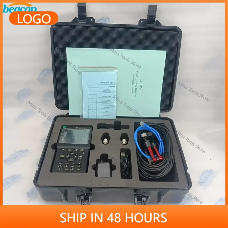 BC830 Field Dynamic Balancer Vibration Analyzer Single Double Side Rotor Balancing Tester for Industrial Equipment