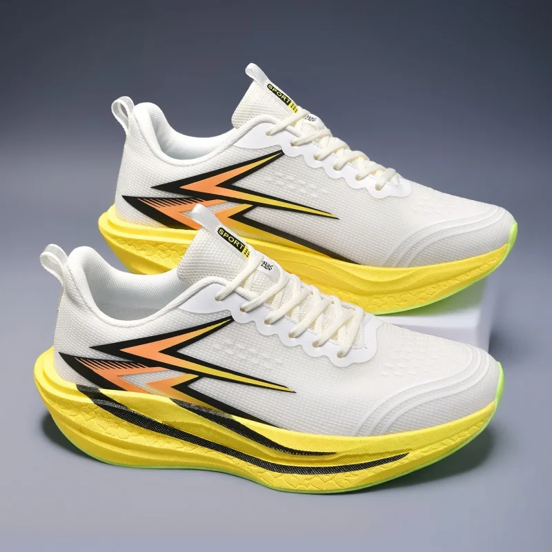 Men Carbon Plate Racing Sneakers Ultralight Anti Slip Marathon Jogging Athletic Training Running Shoes Women Fitness Footwear