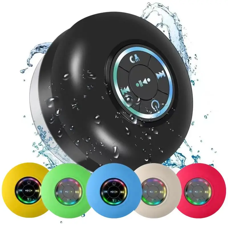 Enhance the happiness of bathing! Waterproof RGB Light Speaker,  Mini Portable Wireless Speaker, Rechargeable Waterproof Speaker image 6