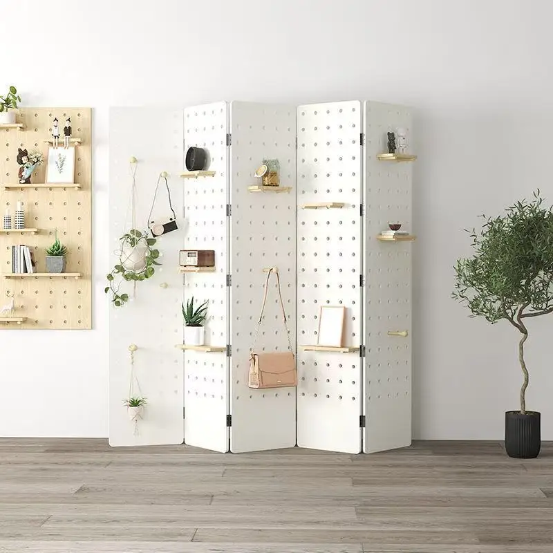 Entry door entrance Solid wood simple floor folding hole plate screen to block the movement of contents
