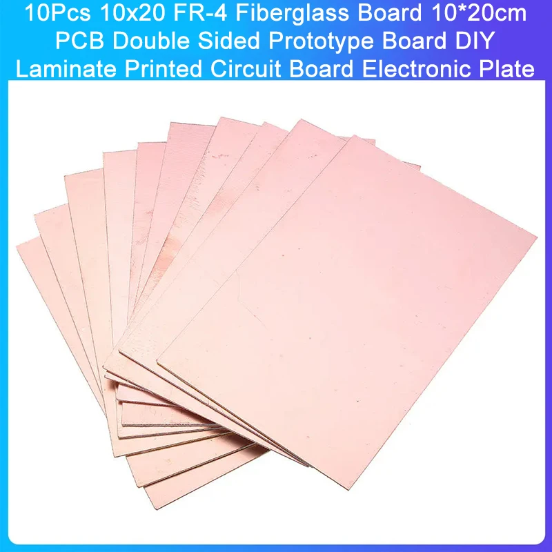 10Pcs 10x20 FR-4 Fiberglass Board 10*20cm PCB Double Sided Prototype Board DIY Laminate Printed Circuit Board Electronic Plate