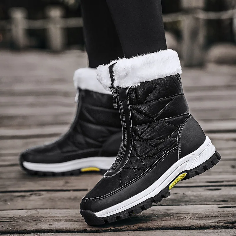 Snow Boots Women Platform Boots Non-slip Women Winter Shoes Fur Warm Ankle Boots for Women Wedges Waterproof High botas mujer