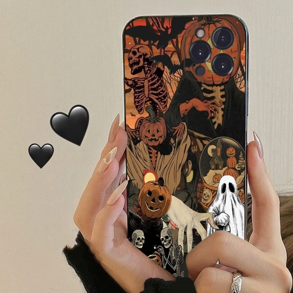 Halloween Phone Case For iPhone 15 6 7 8 Plus 11 12 13 14 Pro SE 2020 MAX Mini X XS XR Back Funda Cover