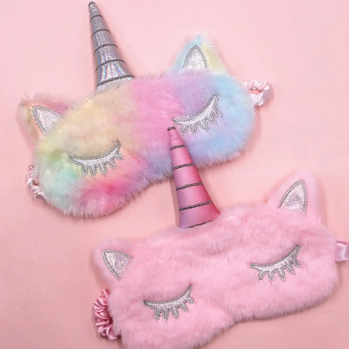 Cartoon Unicorn Silk Eye Mask Variety Sleep Mask Eye Mask Relaxing Mask Plush Eye Mask Travel Home Party Gifts