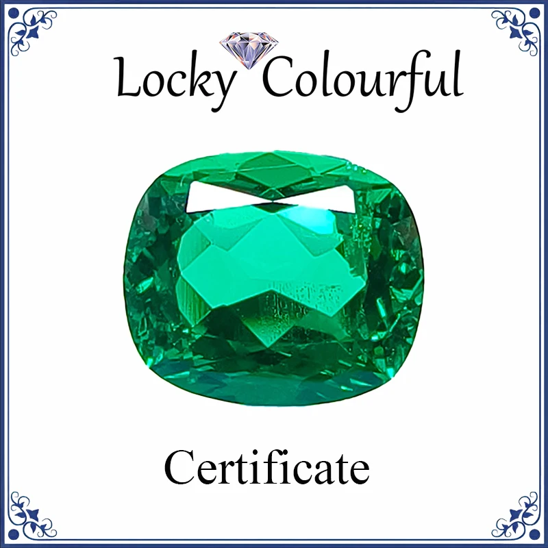 

Lab Grown Colombia Emerald Rectangle Cushion Shape Top Quality Charms for DIY Jewelry Making Necklace Selectable AGL Certificate