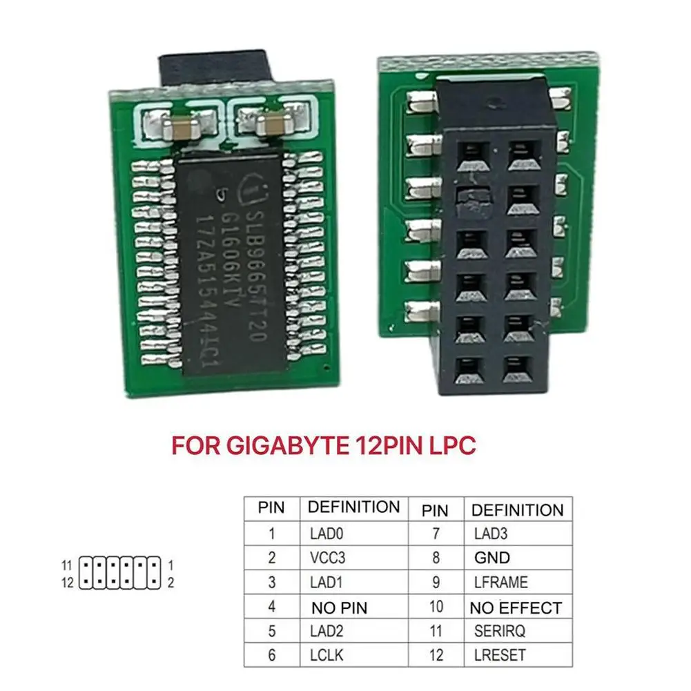 Tpm Module 12 14 18 20 Pin LPC For ASUS MSI GIGABYTE ASRock Encryption Security Module Remote Card TPM 2.0 Module Board - view 6
