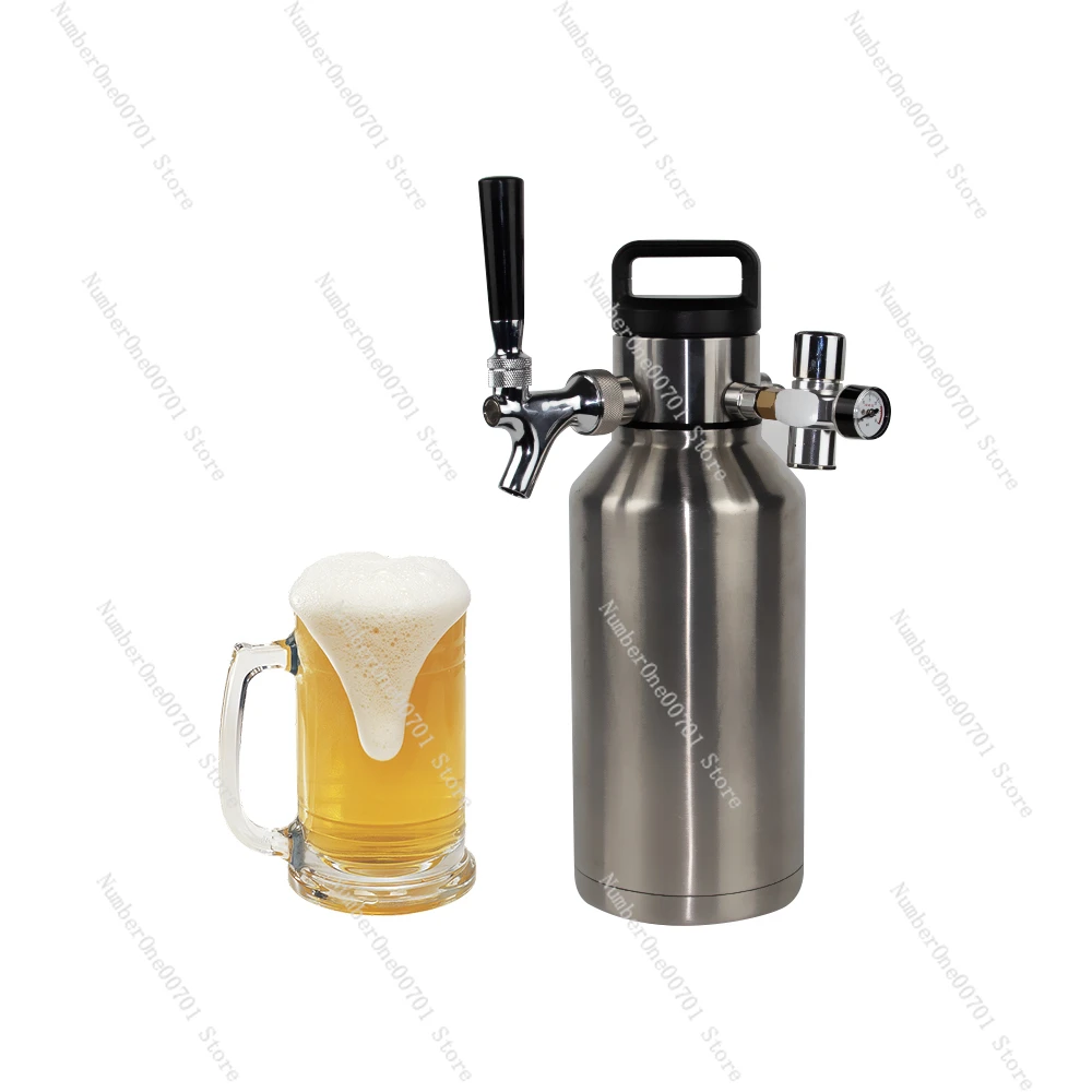 

304 Stainless Steel 2L Double-Layer Vacuum Cold-Keeping Outdoor Wine Pot Bar Restaurant Wine Ladle Nitrogen Coffee Pot