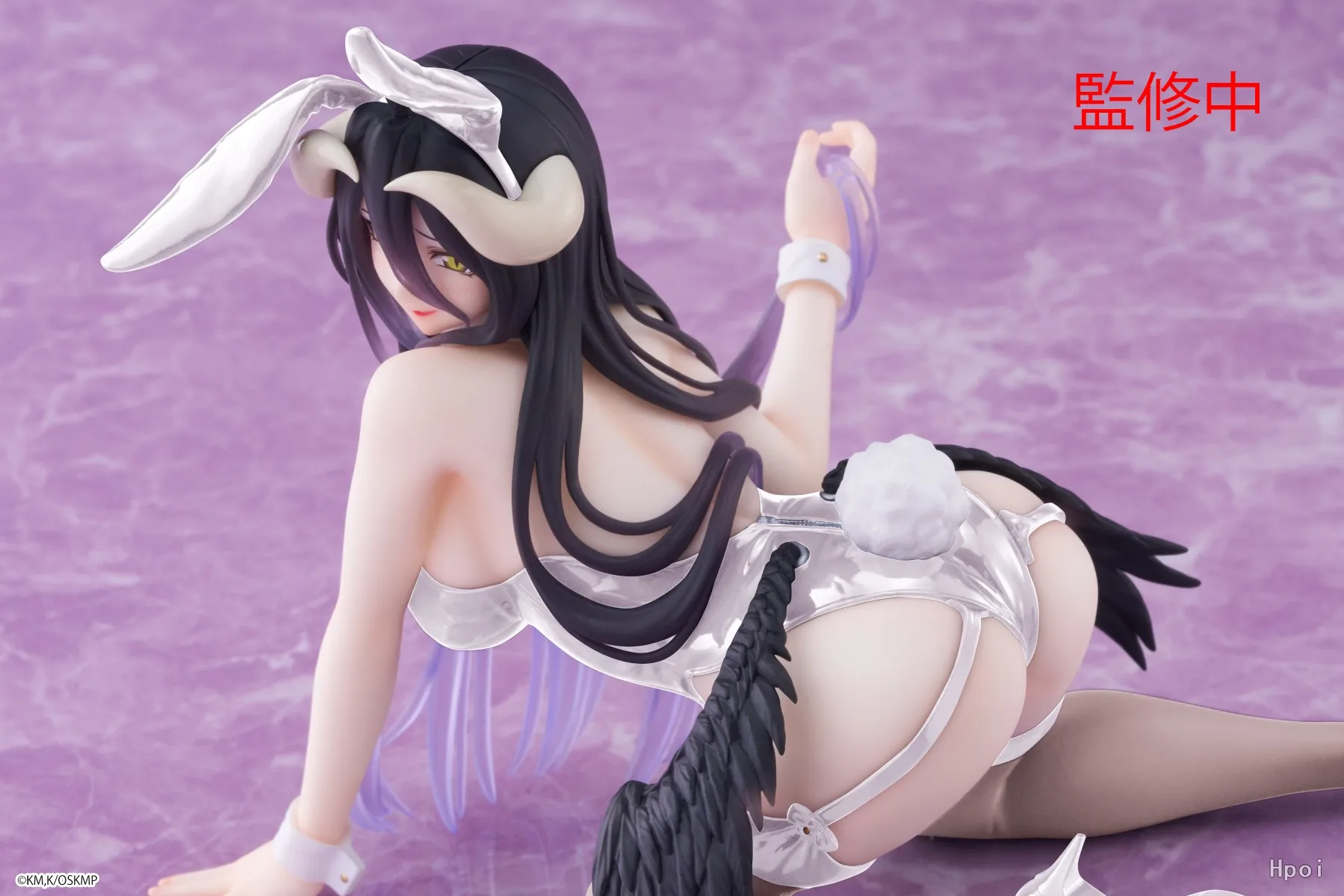 12CM Anime Overlord Albedo Figure Cute Table Pottery Bunny Girl Style Ver Kneeling Model Toy Doll Action Figure