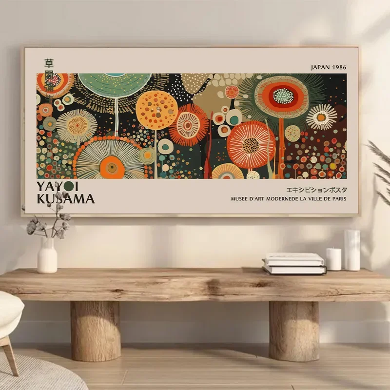 Abstract Yayoi Kusama Flower Exhibition Art Poster Vintage Japanese Print Canvas Painting Modern Room Large Size Wall Home Decor