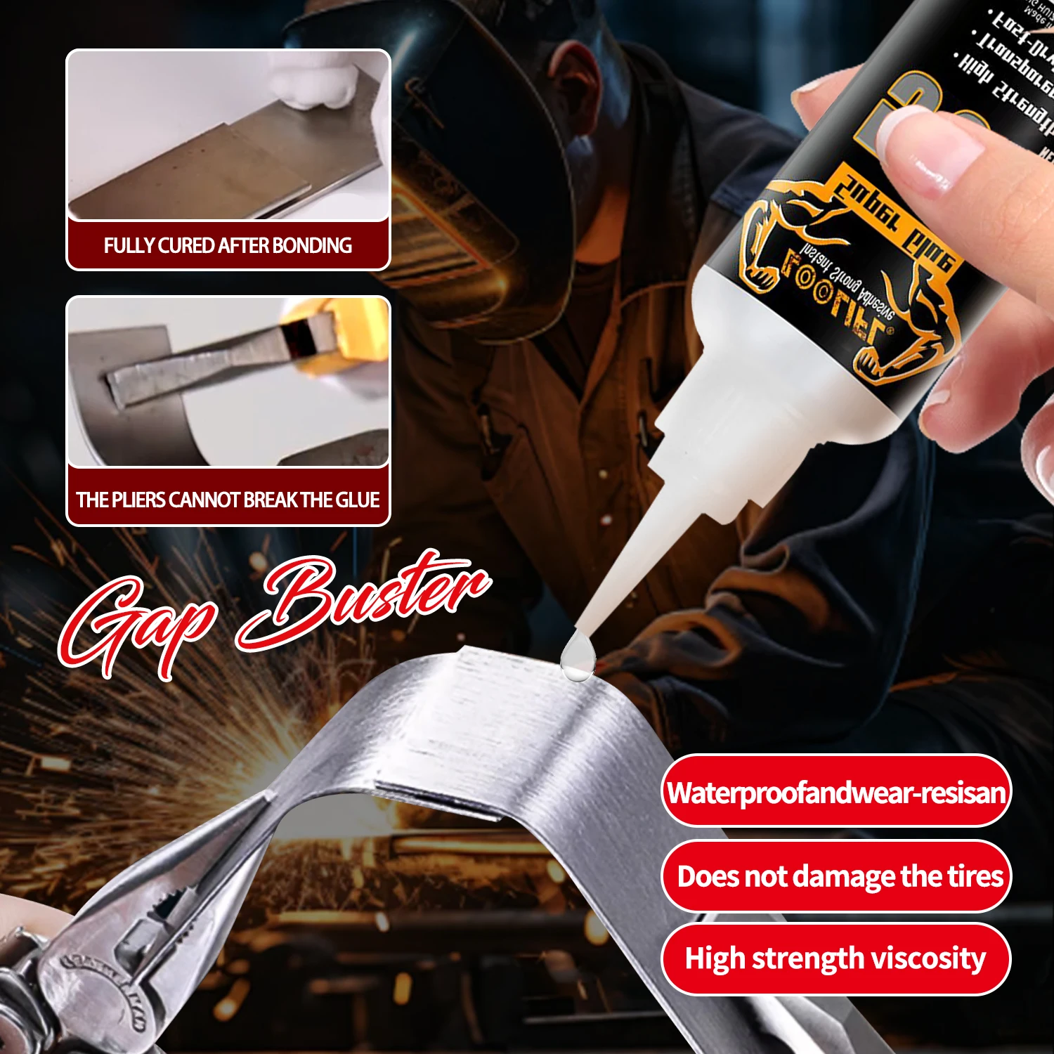 The newly upgraded 502 super cyanoacrylate glue dries in 5 seconds, is waterproof, stable, and a multifunctional adhesive tool