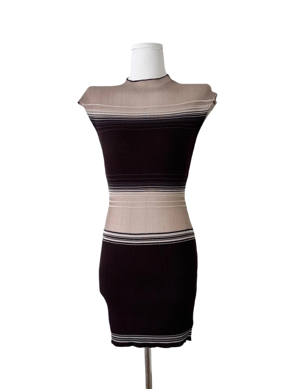 Hoge elastische kleur Blo gebreide Me Sve Dr dames zomer slim fit en rok hoge taille Koreaanse Sle woon-werkverkeer