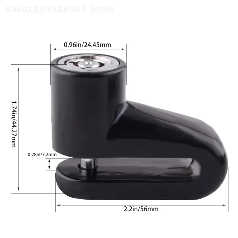 

Electric Bicycle Anti-Theft Wheel Disc Brake Lock, Safety Disc Wheel Lock, Mountain Road Bike Padlock With Keys