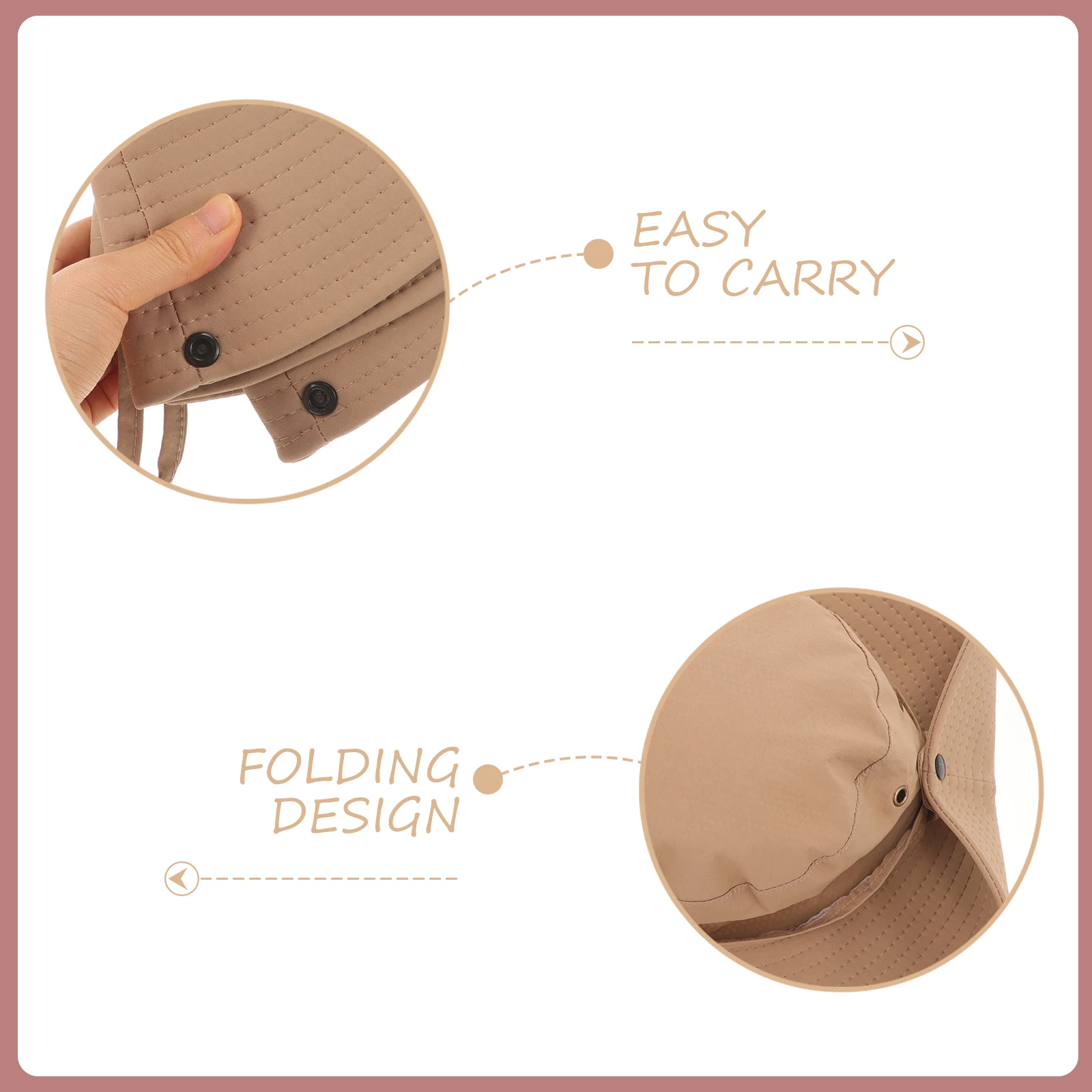 

Quick Drying Bucket Wide Brim Sun Beach Hat Khaki Color Adjustable Size 54 58cm Outdoor Camping Hiking Summer Vacation Travel