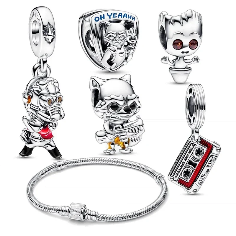 Abalorio de Los Vengadores de la serie Hero, compatible con pulseras y brazaletes Pandora originales, colgante, joyería Berloque