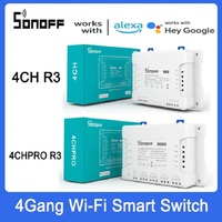 SONOFF 4CH R3/4CH PRO R3 Smart WiFi Switch 4 Gang Wireless Switch CountdownTiming Remote Control Home Automation Via Ewelink APP