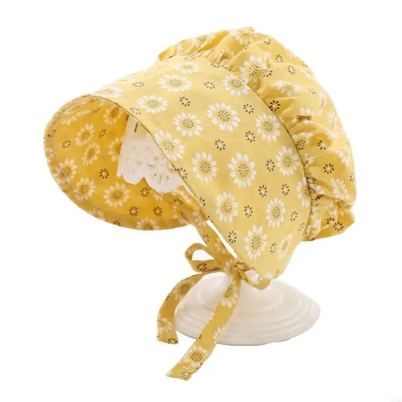 57QE chapeaux princesse pour bébés filles, Bonnet printemps réglable à imprimé Floral pour tout-petits