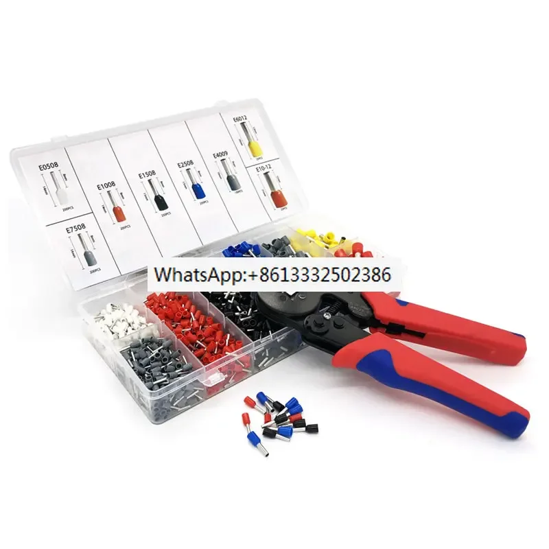 2pcs HSC8 6-4A cold pressing/wiring terminals/crimping pliers/1250 terminal boxes European style/needle tube type E series