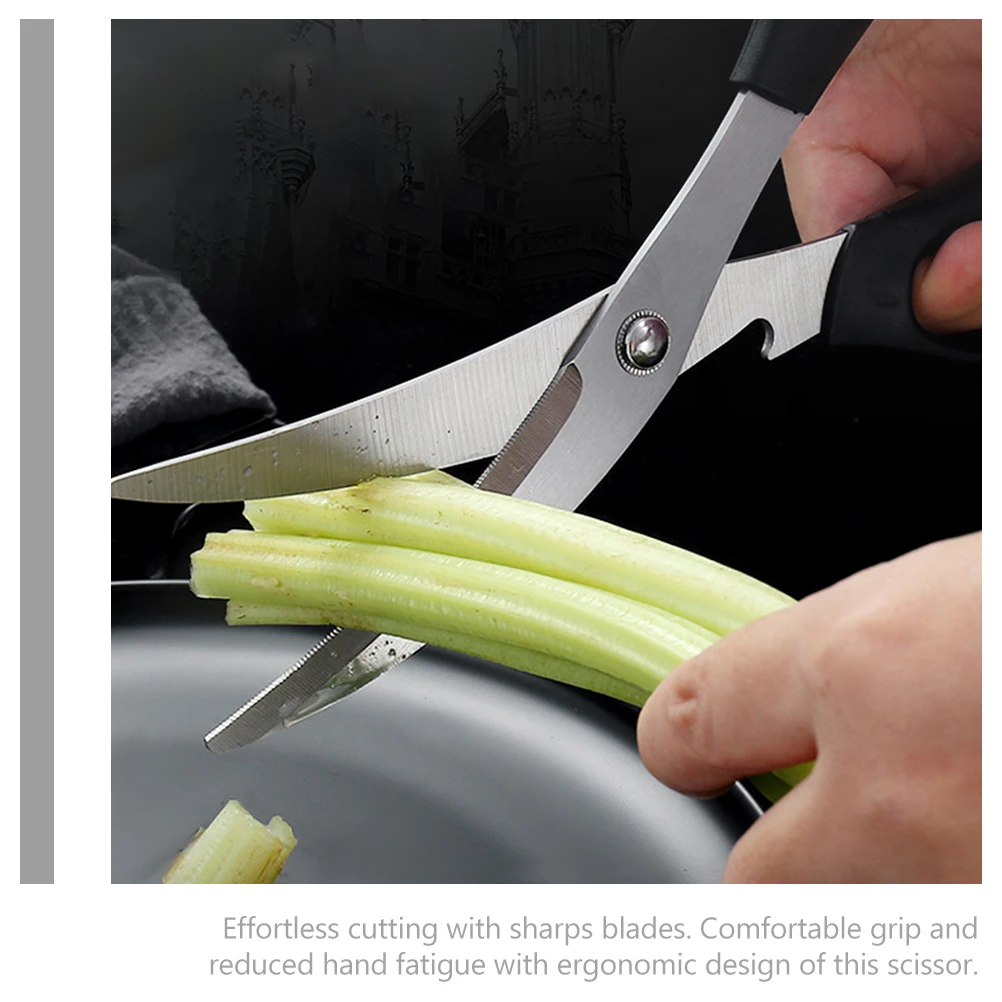 

2Sets Versatile Kitchen Scissors Stainless Steel Barbecue Scissor Easy Cut Sharp Blades Ergonomic Grip Chicken Bone Removal Time