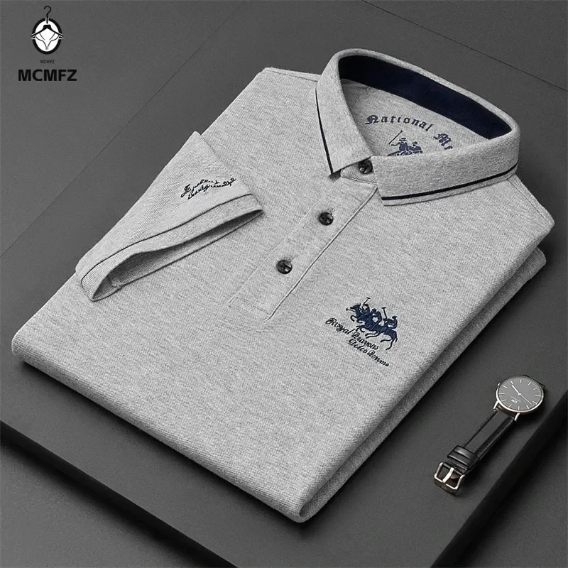 Men\'s Embroidered Casual Fashion Short Sleeved POLO Shirt Summer Comfortable Top