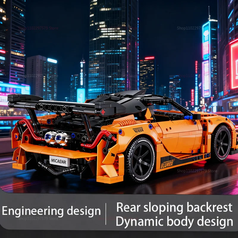 جديد 1200 قطعة 1:14 مقياس سباق السيارات عدة RS12 الميكانيكية سيارة رياضية اللبنات مجموعة للبالغين والأطفال هدية تحصيل نموذج #4