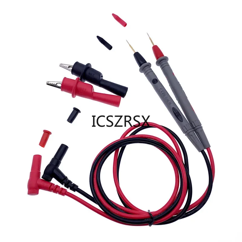 1 pair 10A 20A Digital Multimeter probe Soft silicone wire Needle tip Universal test leads with Alligator clip