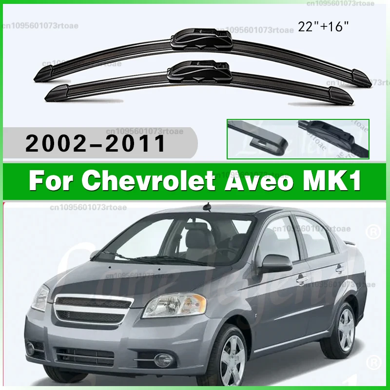 Auto-Frontscheibenwischer U-Form Weichgummi Knochenloser Wischer HD Geräuscharm Langlebiger Wischer 22" 16" Für Chevrolet Aveo MK1 T200 T250 2002-2011