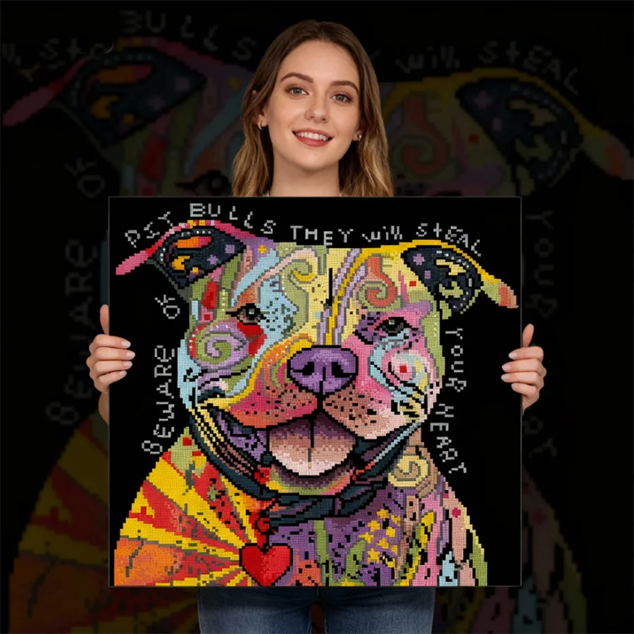 

2026 New style Bulldog Printed Canvas 11CT Cross Stitch Embroidery Set Knitting Sewing Craft Handmade Counted Different Gift