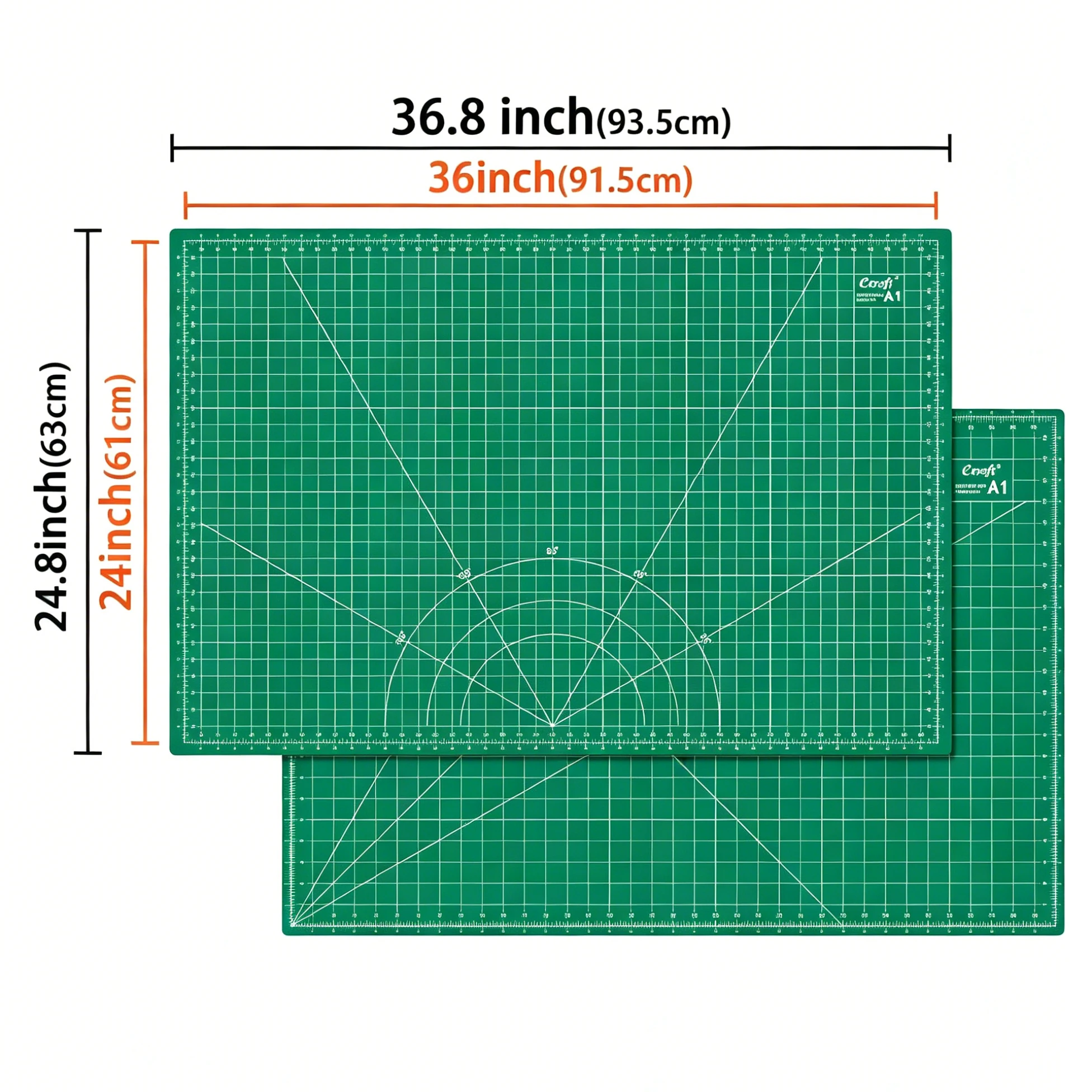 A1 90x60cm Self-Healing Cutting Mat 1.8mm Thick Non-Slip Double Sided Grid Leather Cutting Pad for Sewing Quilting Craft Hobby view 2