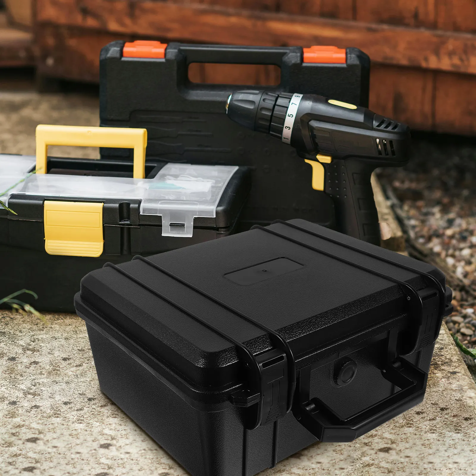 Lightweight Plastic Tool Box Portable Compact Design for Tools Storage File Cabinet Sound Card Equipment Case Travel Suitcase