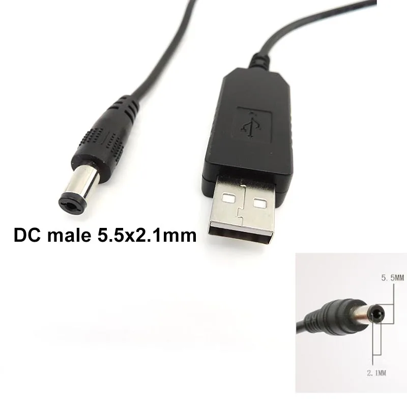 USB Power Boost Line DC 5V to 9V 8.6V 12V 12.6V Step UP Module Converter Cable 2.1x5.5mm Plug to 8 10 DC Male Tips Adapter A7