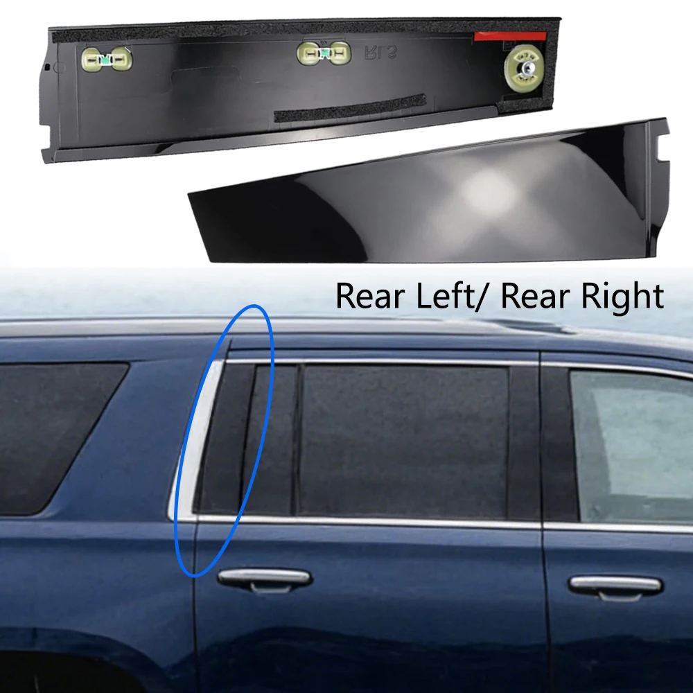 

Glossy Black Rear Left Right Door Moulding C Pillar Trim for Cadillac Escalade ESV GMC Yukon XL Chevrolet Suburban 2015-2018