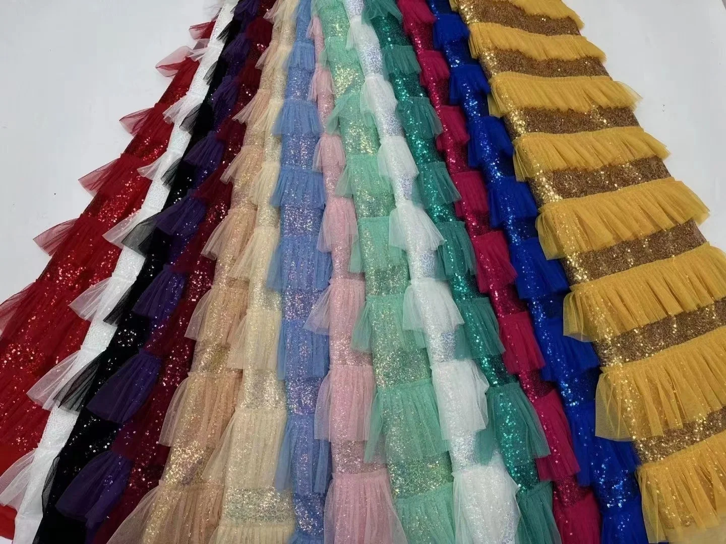 

2024 African Lace Fabric With Sequins Lace Mesh Tulle Net Lace Fabric 5yards Nigerian French Lace Fabric For Women Wedding Party