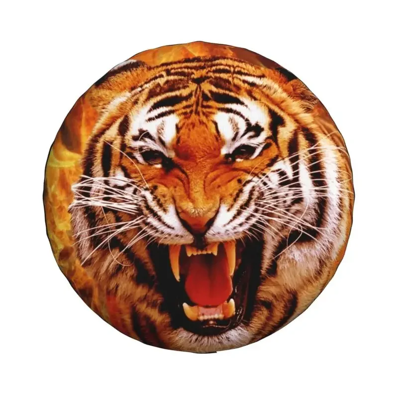 Tiger Flame Spare Tire Cover for Grand Cherokee Jeep RV SUV 4WD 4x4 Tropical Jungle Animal Car Wheel Protector Covers 14