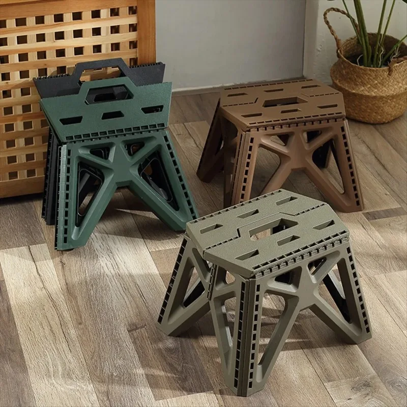 Outdoor camping fishing portable portable folding stool household plastic folding storage stool children's foot stools image 2