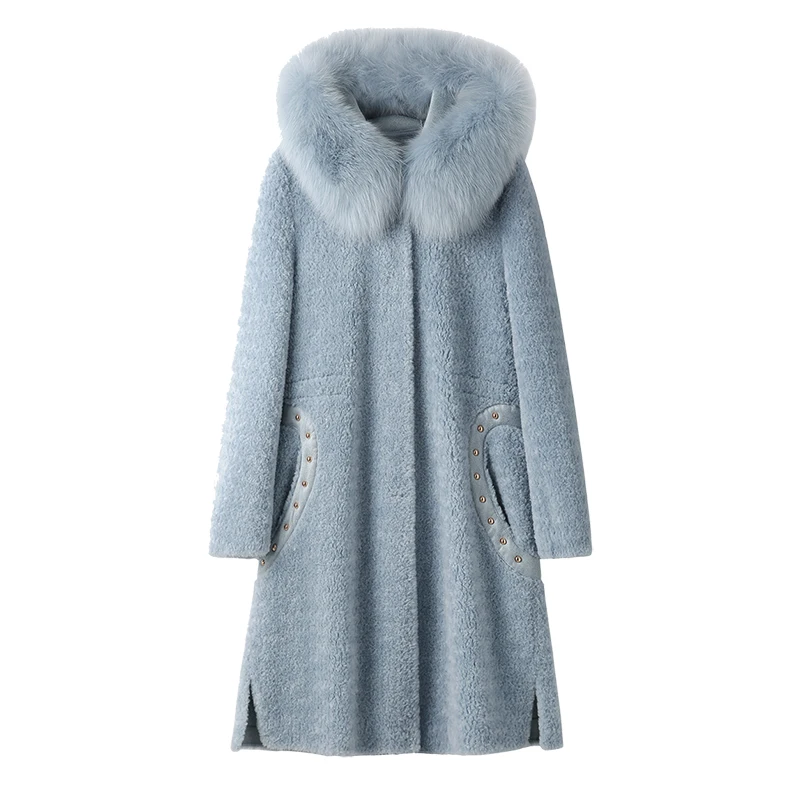 

2025 Women's Clothing Simple wool fur coat with fox fur collar Winter New 1201