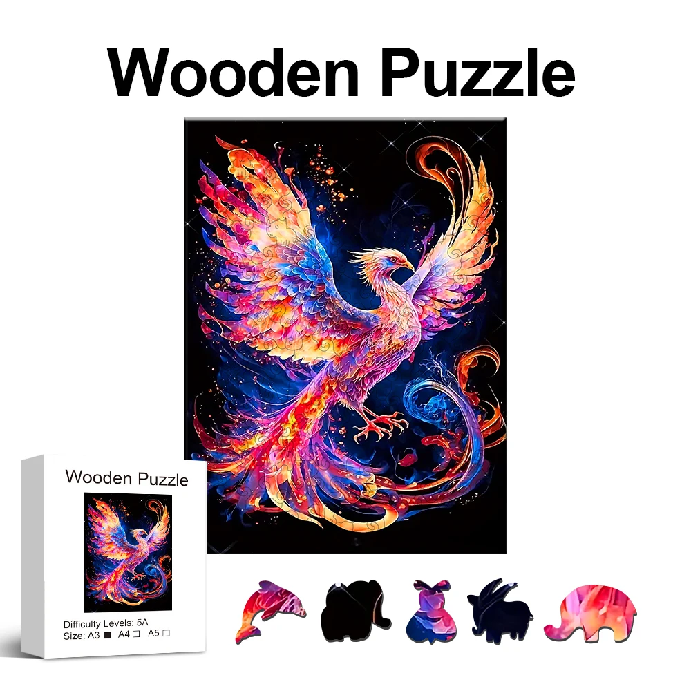 Colorful Bird Wooden Puzzle for Jigsaw Lover, Uniquely Stress Relieves Toys, Christmas Birthday Gift Home Decor Family Game